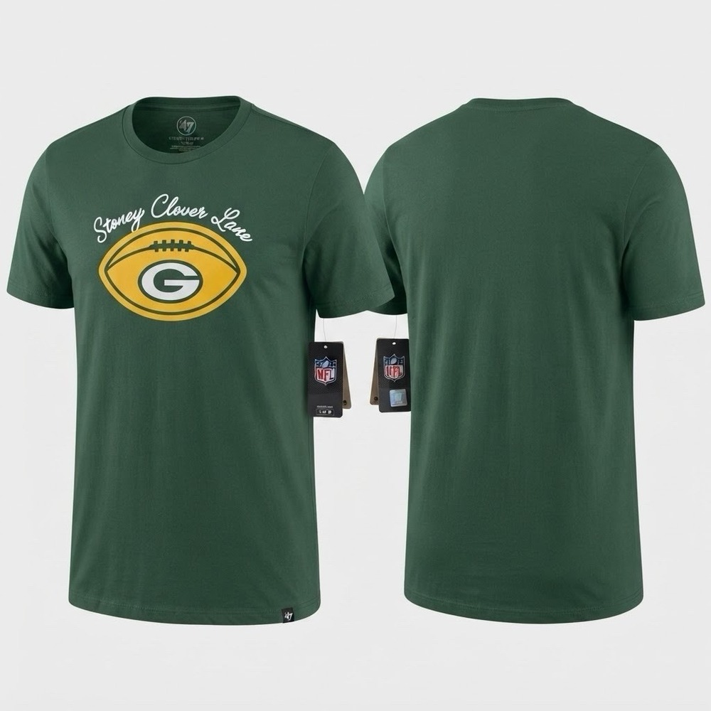 NEW ’47 x Stoney Clover Lane Green Bay Packers Tee Men’s Medium M NFL Green